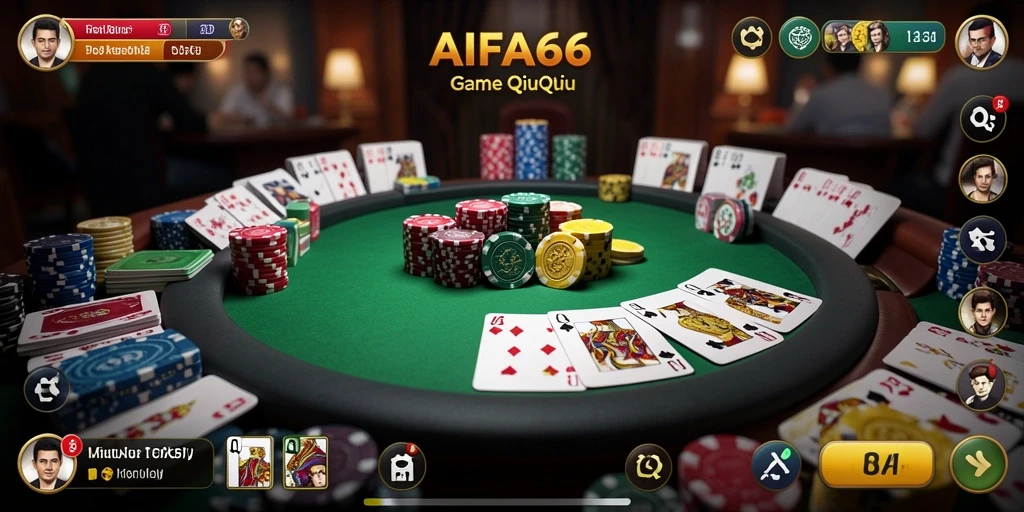 Tampilan gameplay seru dalam AIFA66 saat bermain QiuQiu.