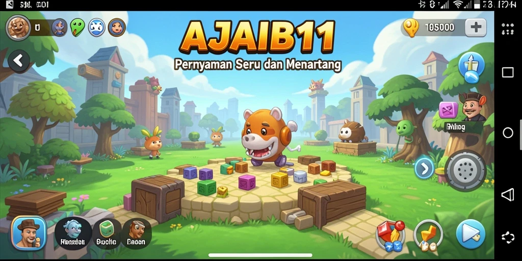 Tampilan gameplay AJAIB11 dengan berbagai puzzle menantang.