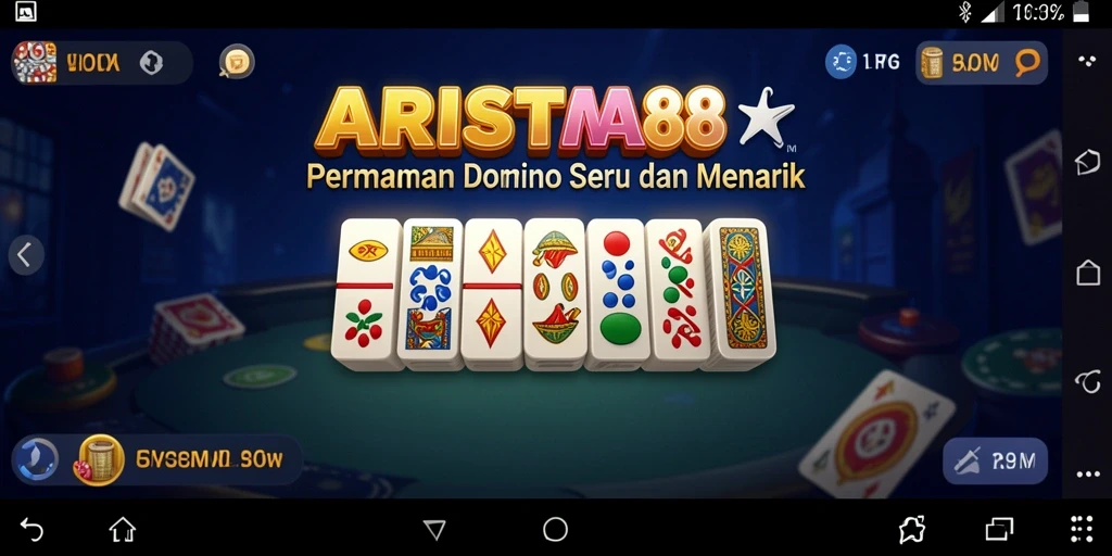 Screenshot gameplay ARISTA88 menampilkan pemain yang sedang asyik bermain Domino.