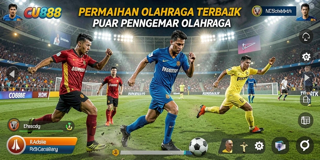 Tampilan gameplay CU888 yang menampilkan serunya pertandingan olahraga.