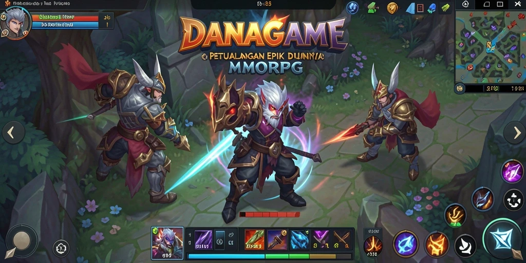 Gameplay DANAGAME yang seru dalam dunia MMORPG yang menakjubkan.