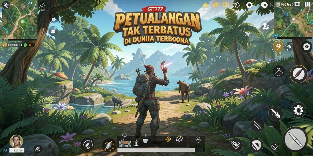 Screenshot menampilkan aksi eksplorasi mendalam dalam dunia Open World yang luas.