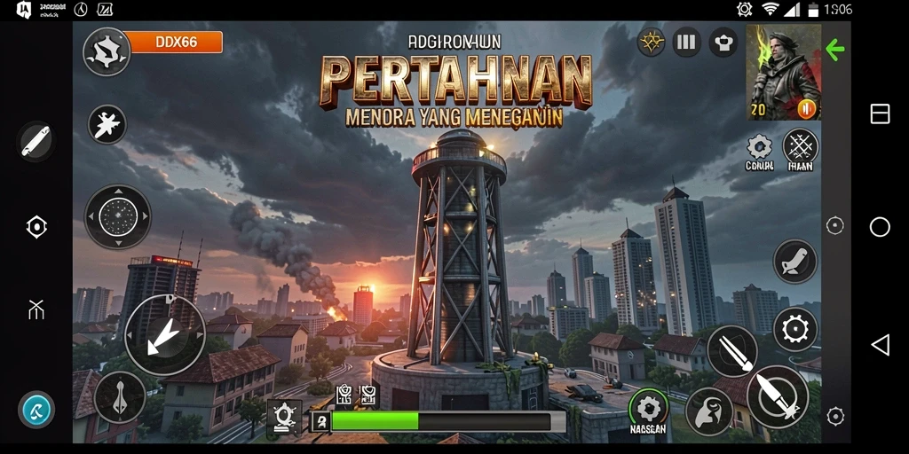 Tangkapan layar permainan IDX66 menampilkan aksi strategi Tower Defense yang seru.