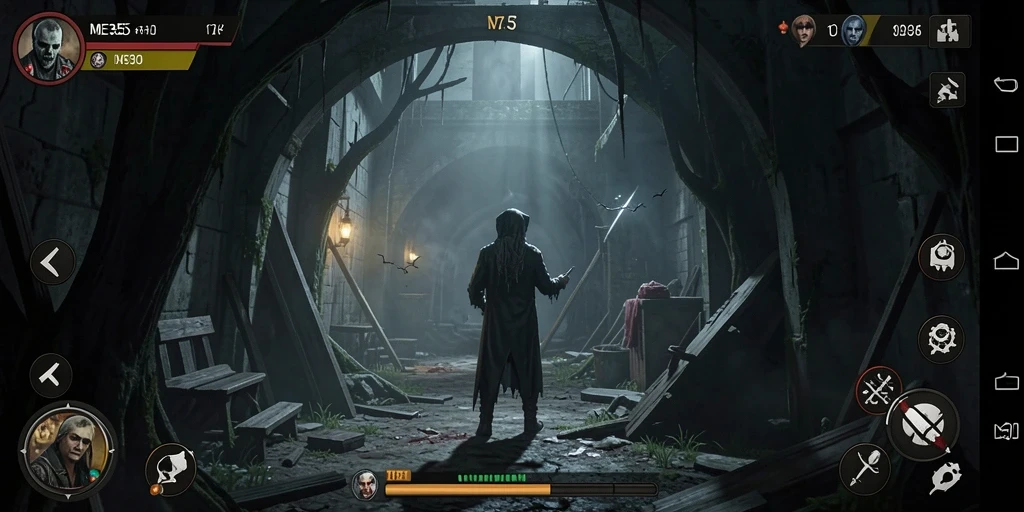 Tangkapan layar menampilkan suasana menyeramkan dalam game ME355.