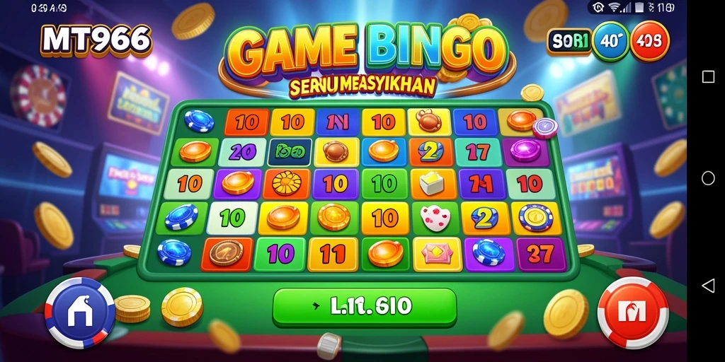Tampilan screenshot utama MT966 menampilkan keseruannya saat bermain Bingo.