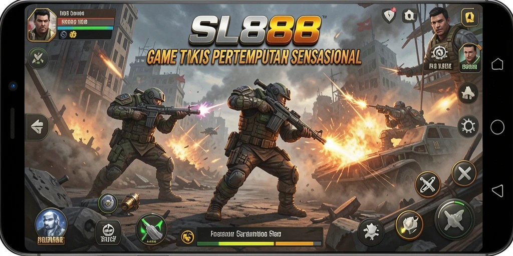 Tangkapan layar gameplay SL888 menunjukkan aksi pertempuran yang mendebarkan.