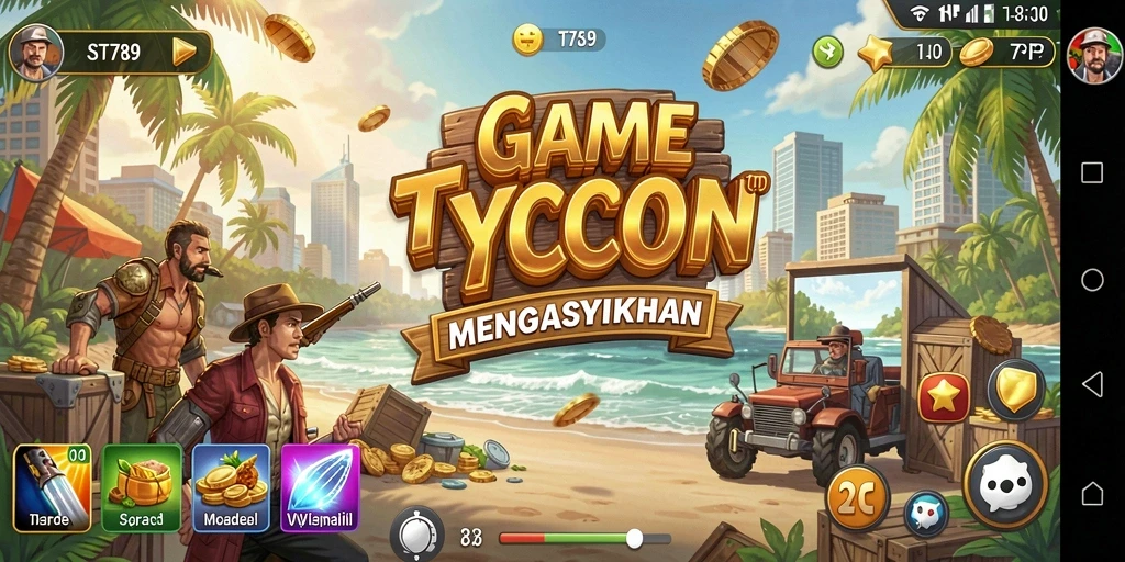 Screenshot utama ST789 menampilkan gameplay Tycoon yang mendebarkan.