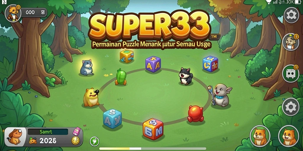 Tampilan gameplay menarik dari SUPER33 menunjukkan tantangan puzzle yang seru.