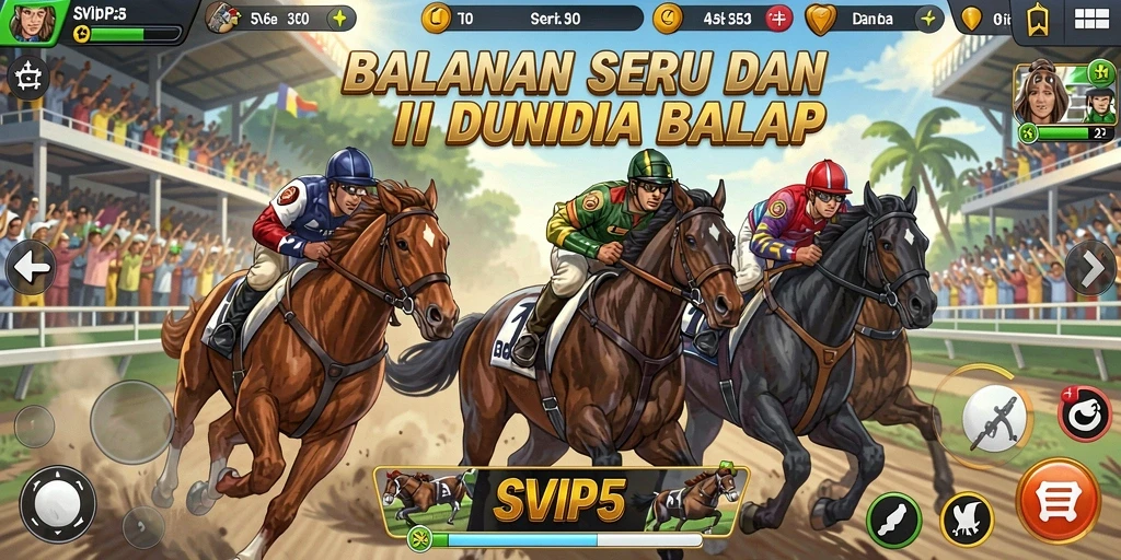 Tangkapan layar SVIP5 menunjukkan aksi balap yang mendebarkan dan grafis yang memukau.